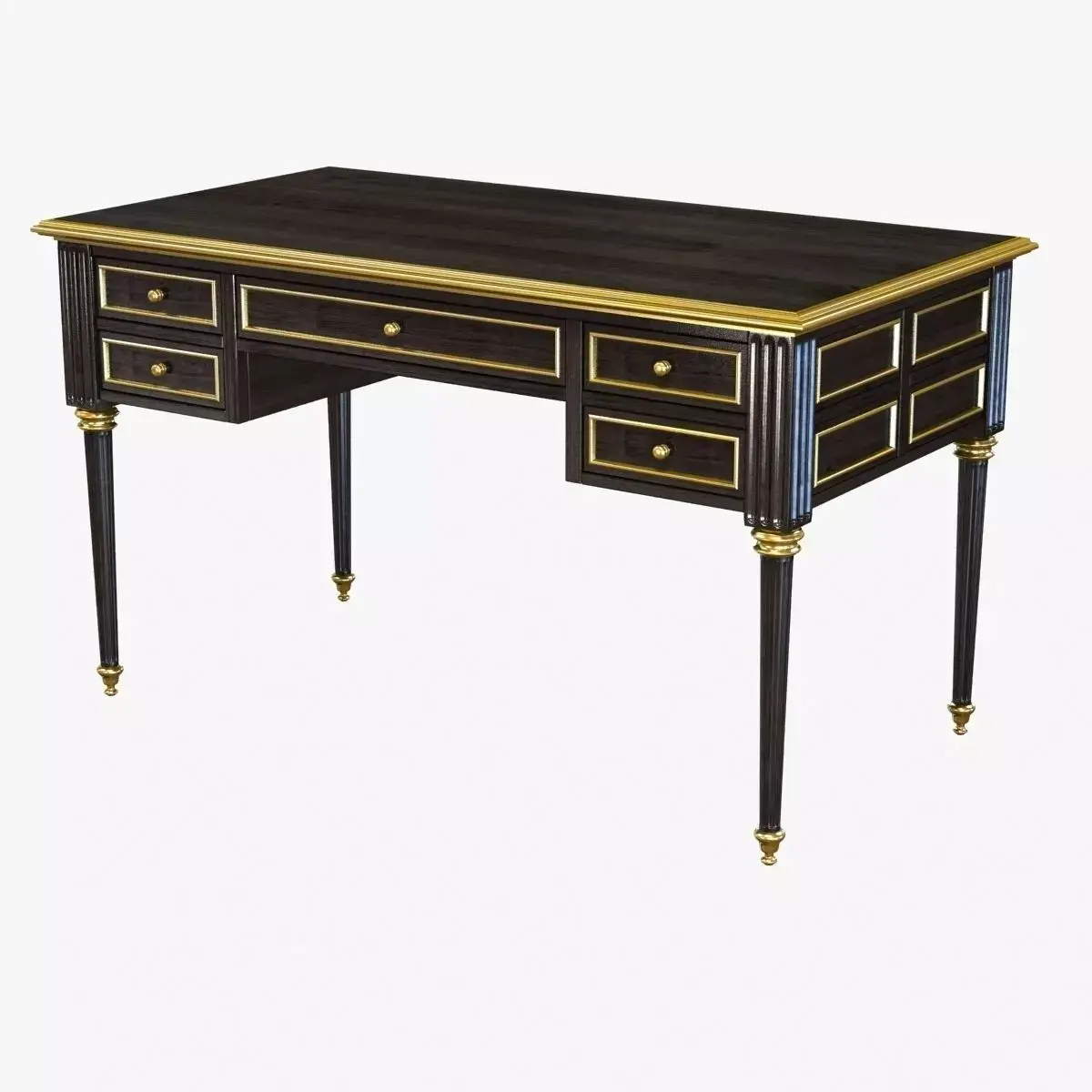 Ebonized Antique French Louis XVI Desk 3D model