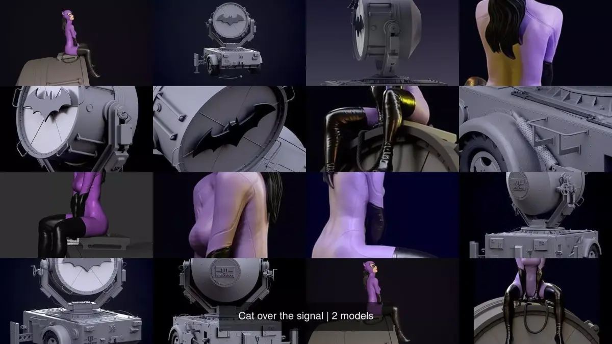 Cat over the signal 3D Model Collection
