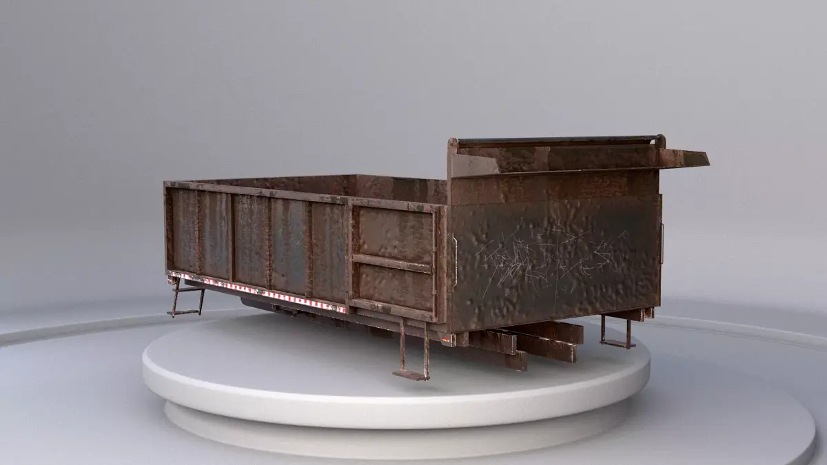 Landscape Rusted Dump Truck Body Low-poly 3D model