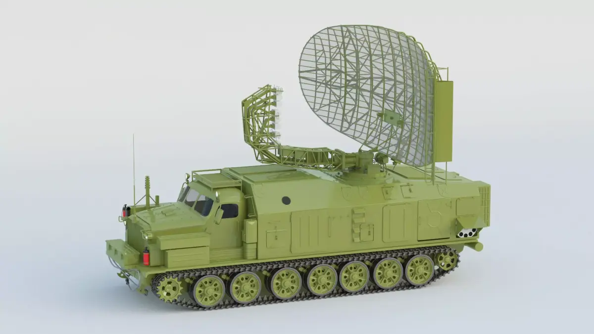 P-40 Radar Armour Long Track 3D model