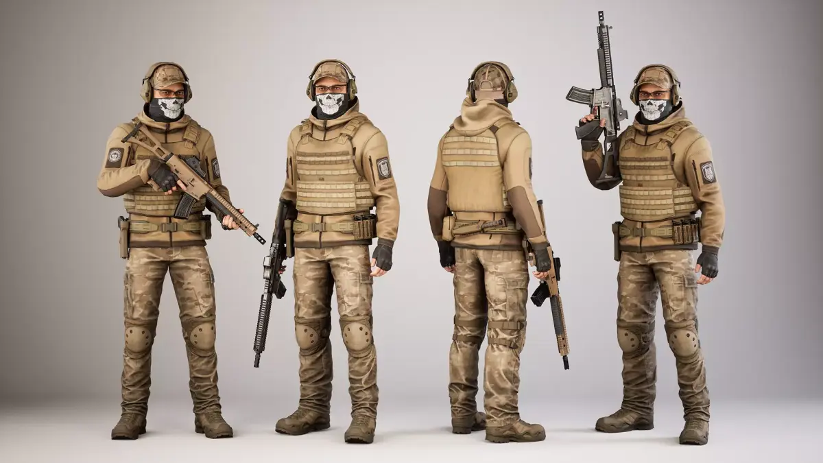Casual Soldier 04 Low-poly 3D model