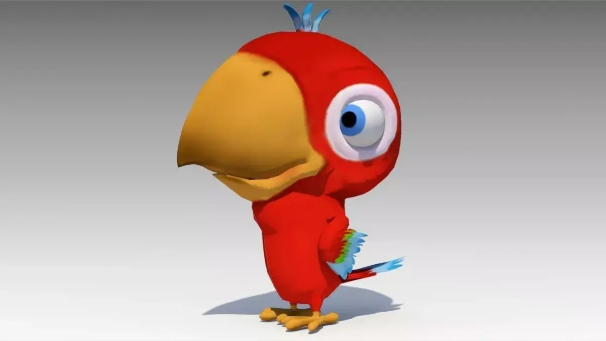 Parrot Toon Animated Low-poly 3D model