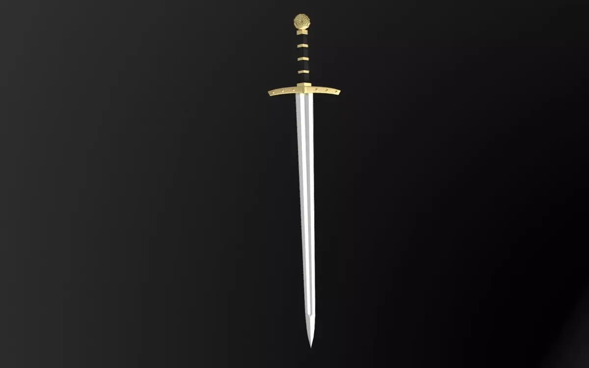 Medieval celtic sword Low-poly 3D model