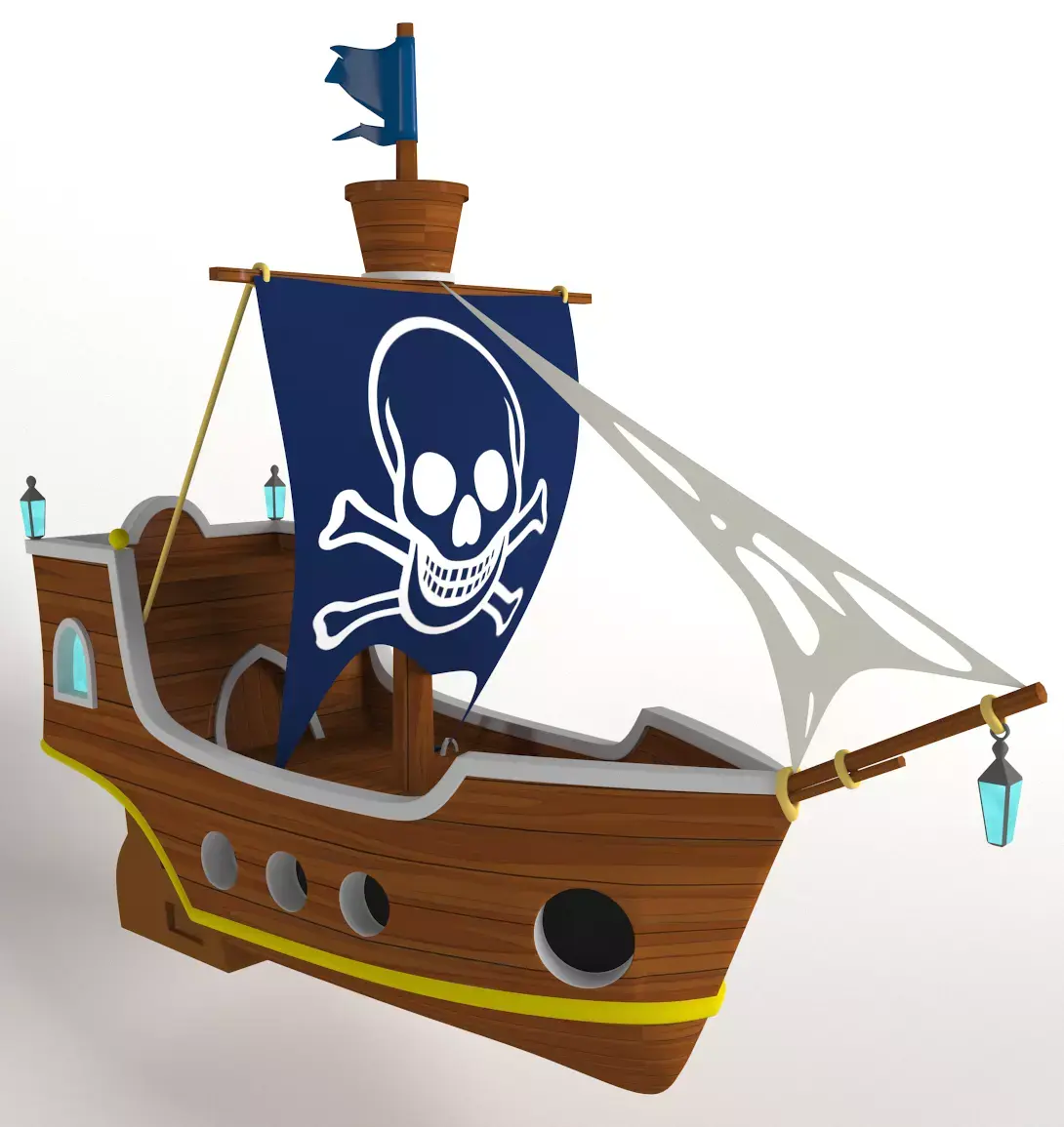 Cartoon ship 3D model purchase