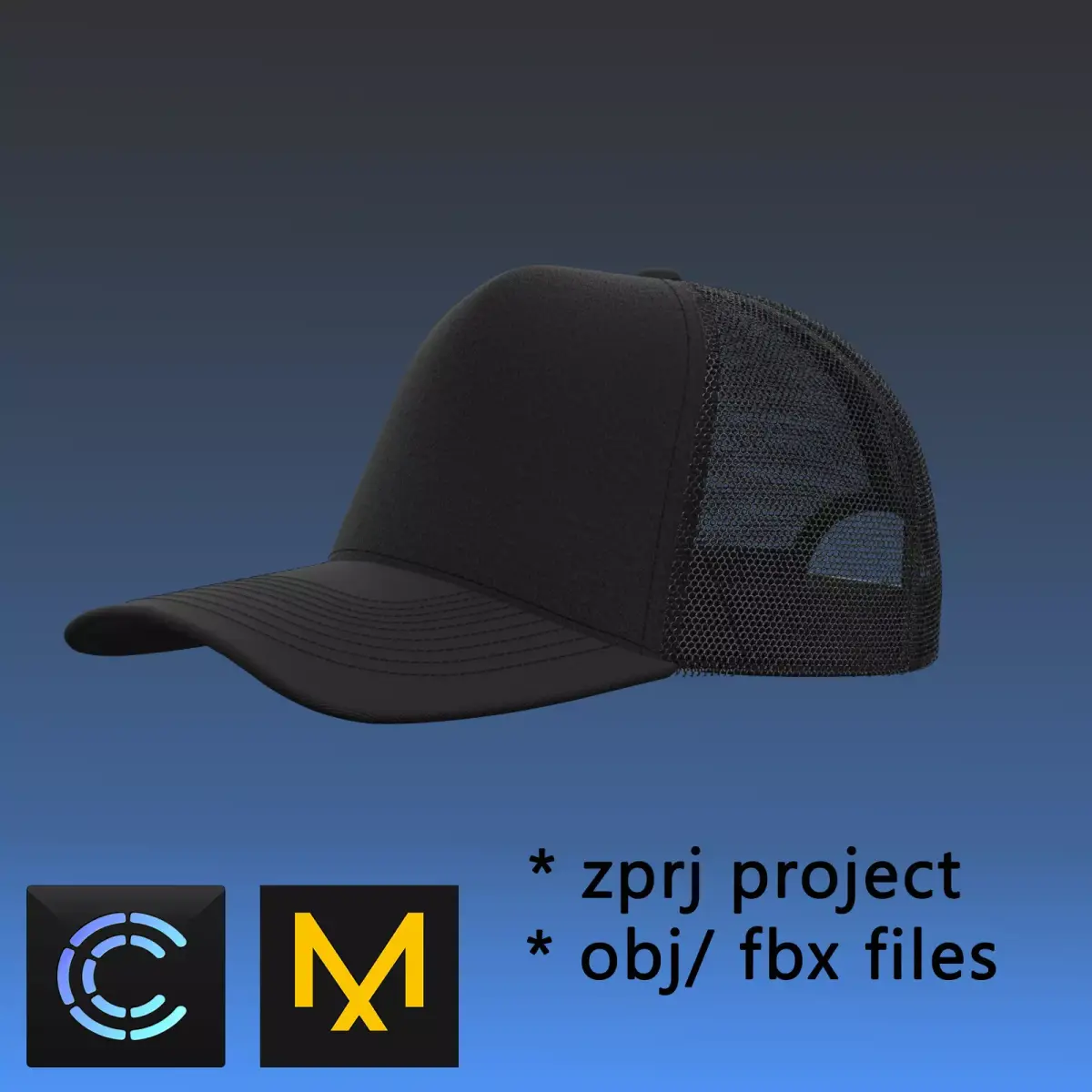 Baseball Cap Trucker 3D model