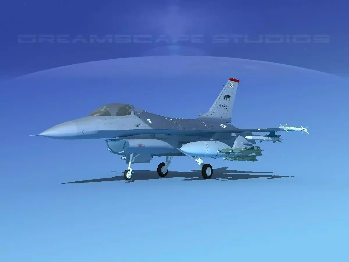 Gen Dyn F-16A Falcon V15 USAF 3D model