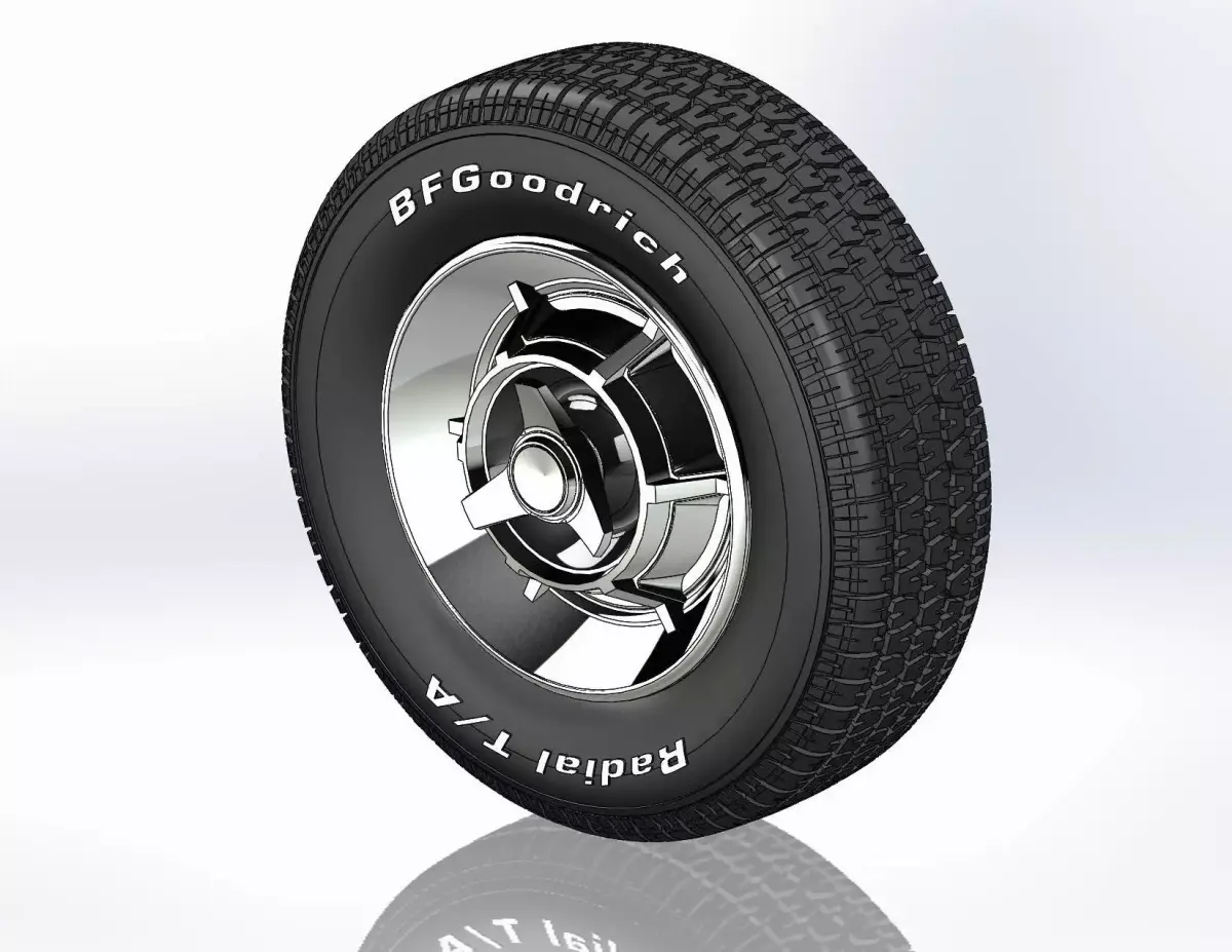 Wheels 14inch for Dodge Charger 1966 scale model 3D print model