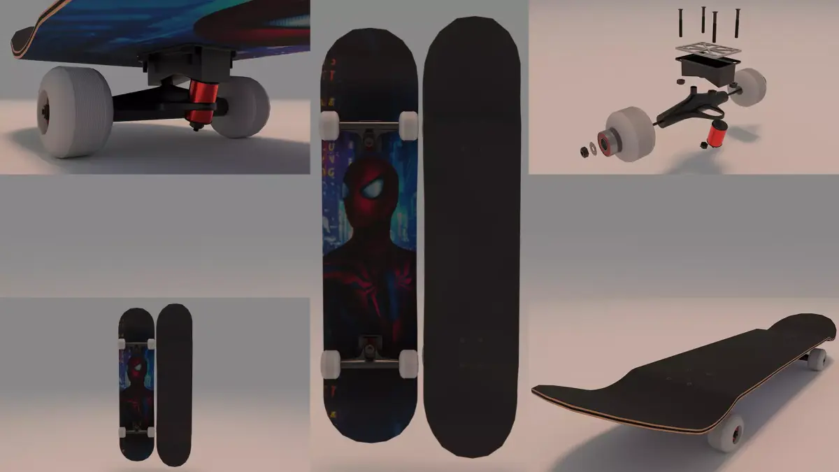 Spiderman Marvel Skateboard  3D model