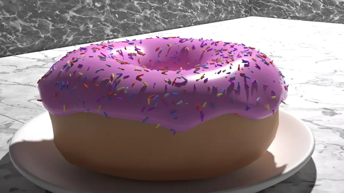 dsadsa donut on plate with sprinkles Free 3D model