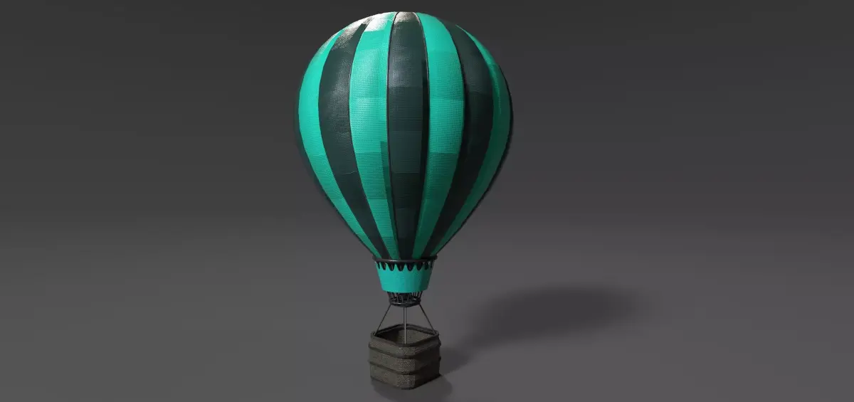 Customizable Hot Air Balloon Low-poly 3D model