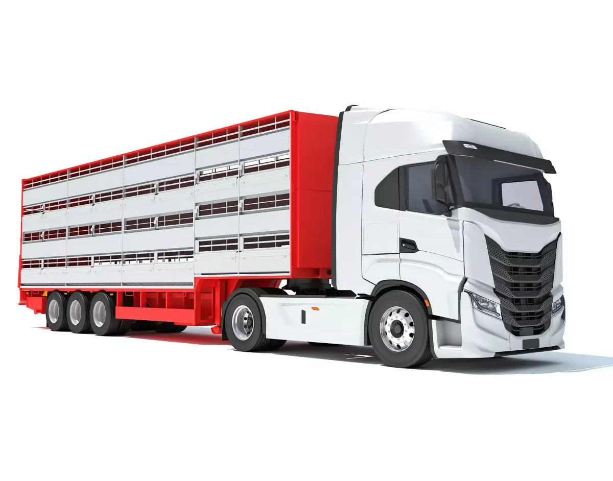 Animal Transporter Truck and Trailer 3D model