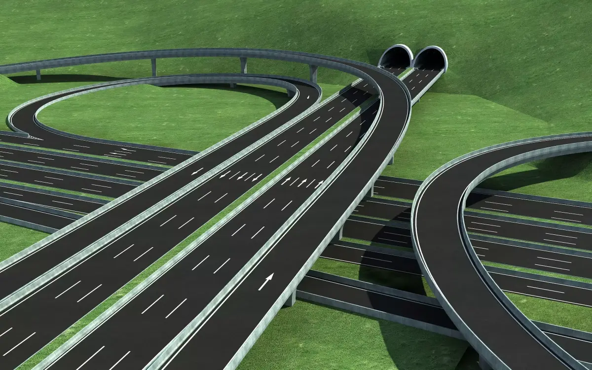 Highway Intersection Road Bridge 3D model