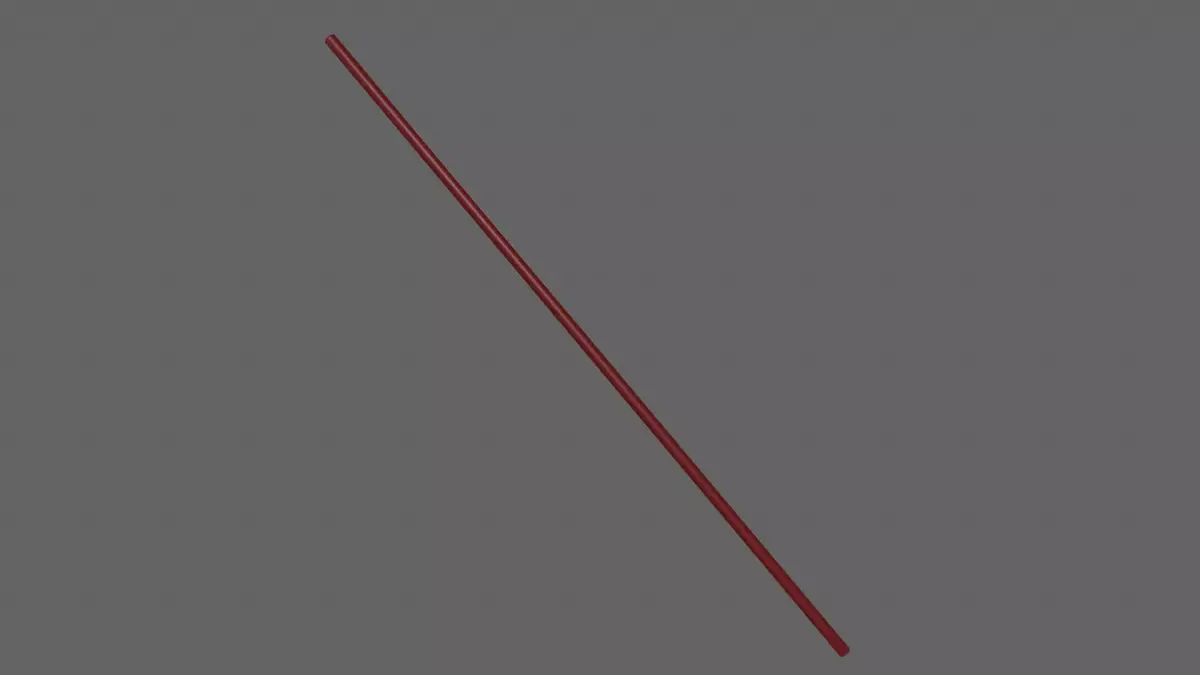 PBR Wushu Stick Red Low-poly 3D model