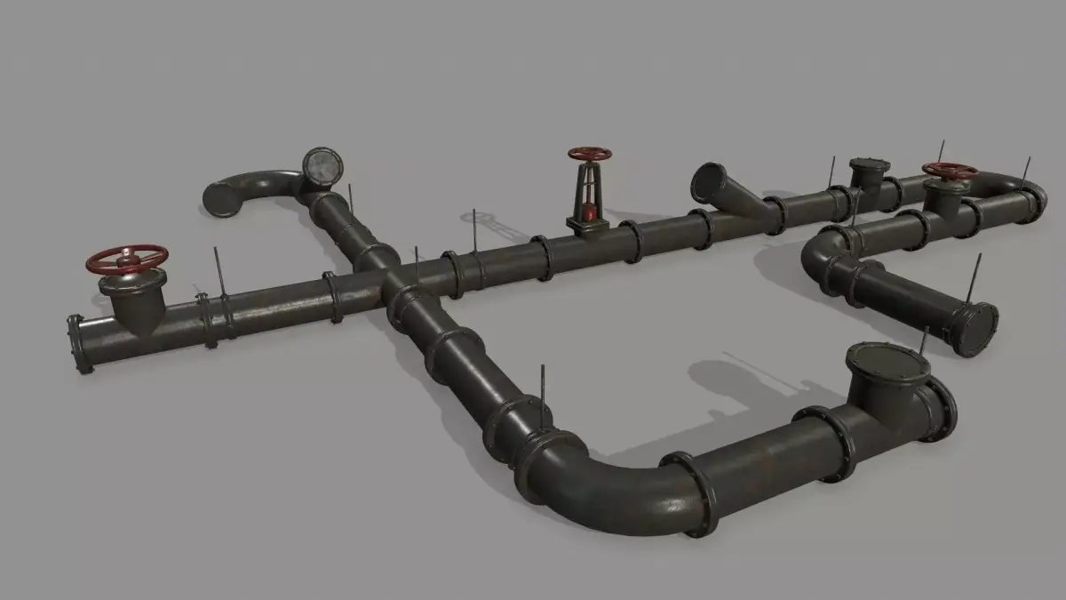 pipe set valve Low-poly 3D model purchase