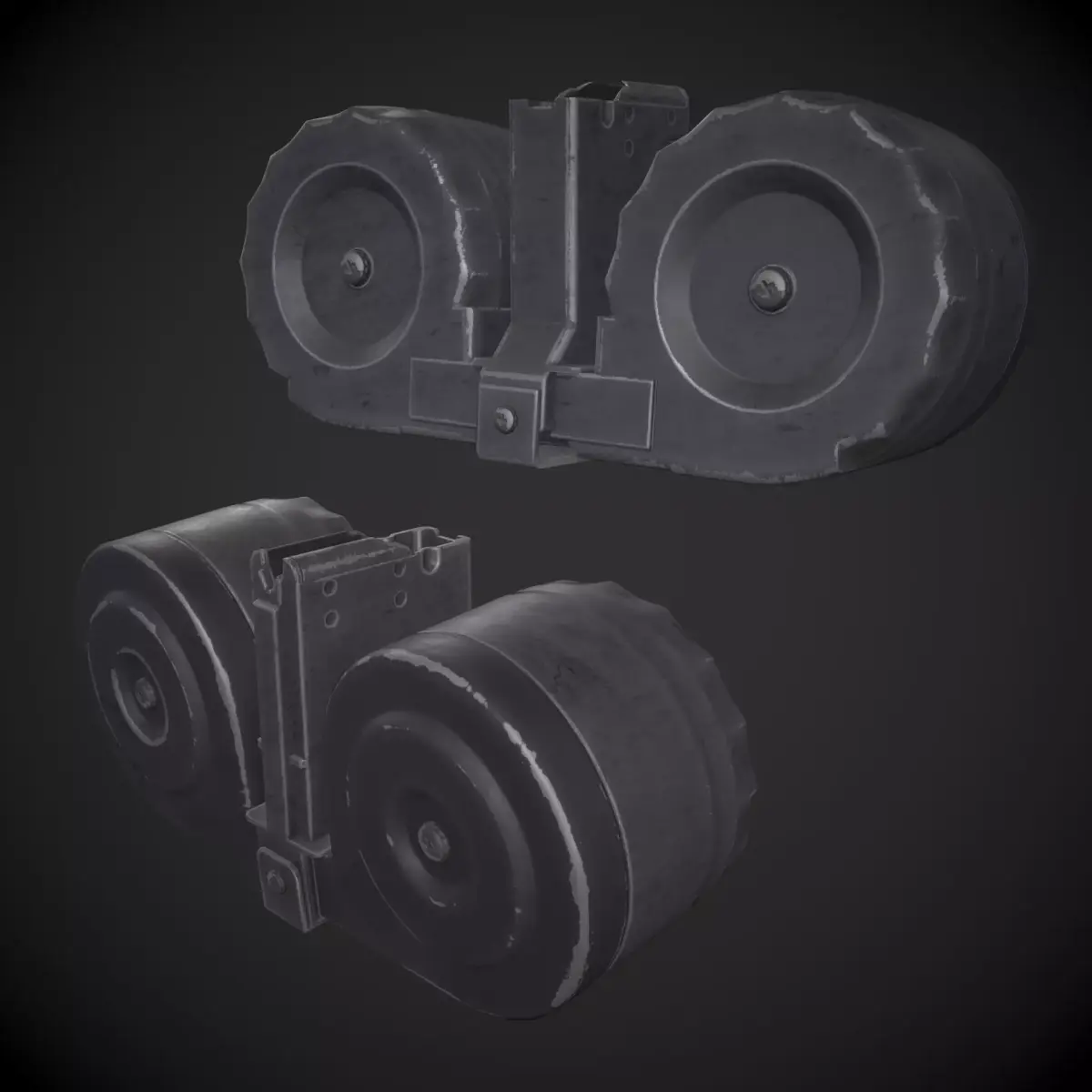 XM-8 Drum Magazine Low-poly 3D model