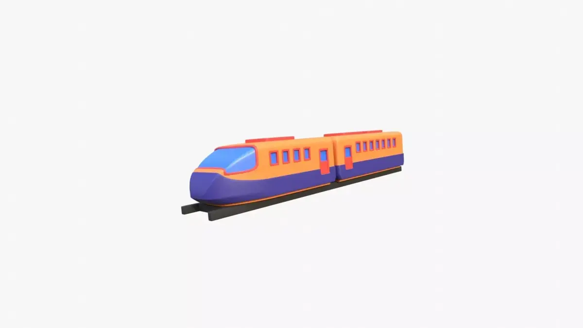 High Speed Train 3D Illustration 3D model
