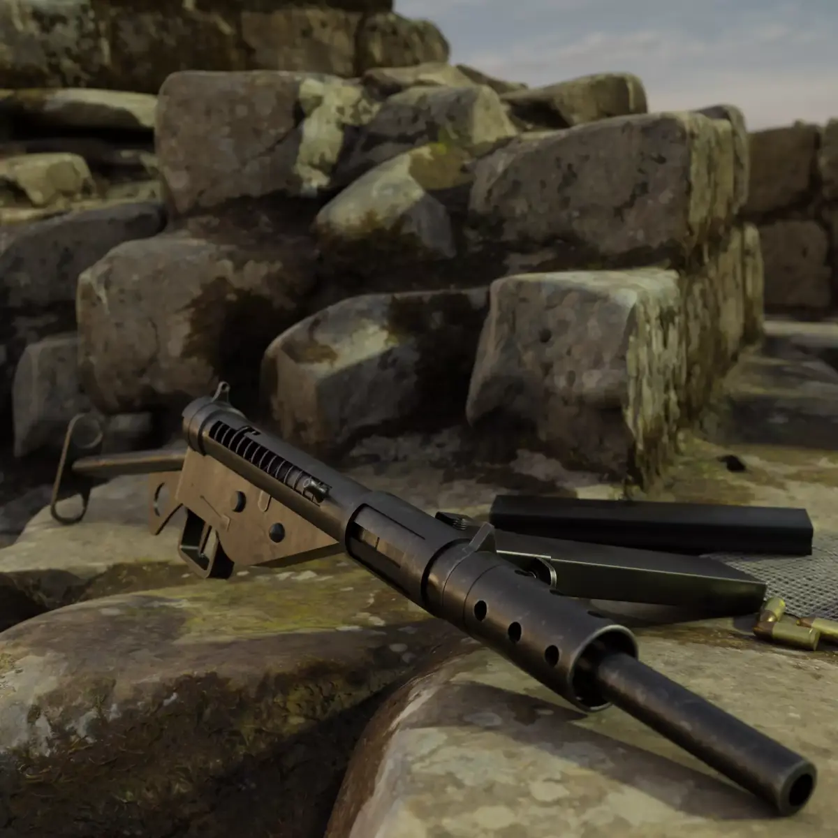 Sten MKII Free low-poly 3D model