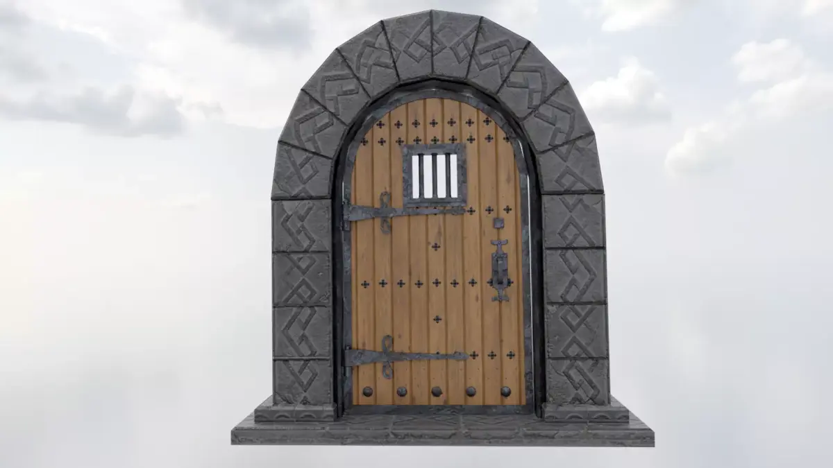 Medieval Door Low-poly 3D model
