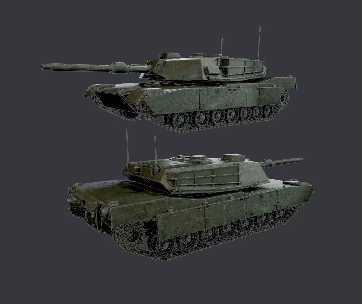 M1 Abrams Tank Military Vehicle Game Ready Low-poly 3D model