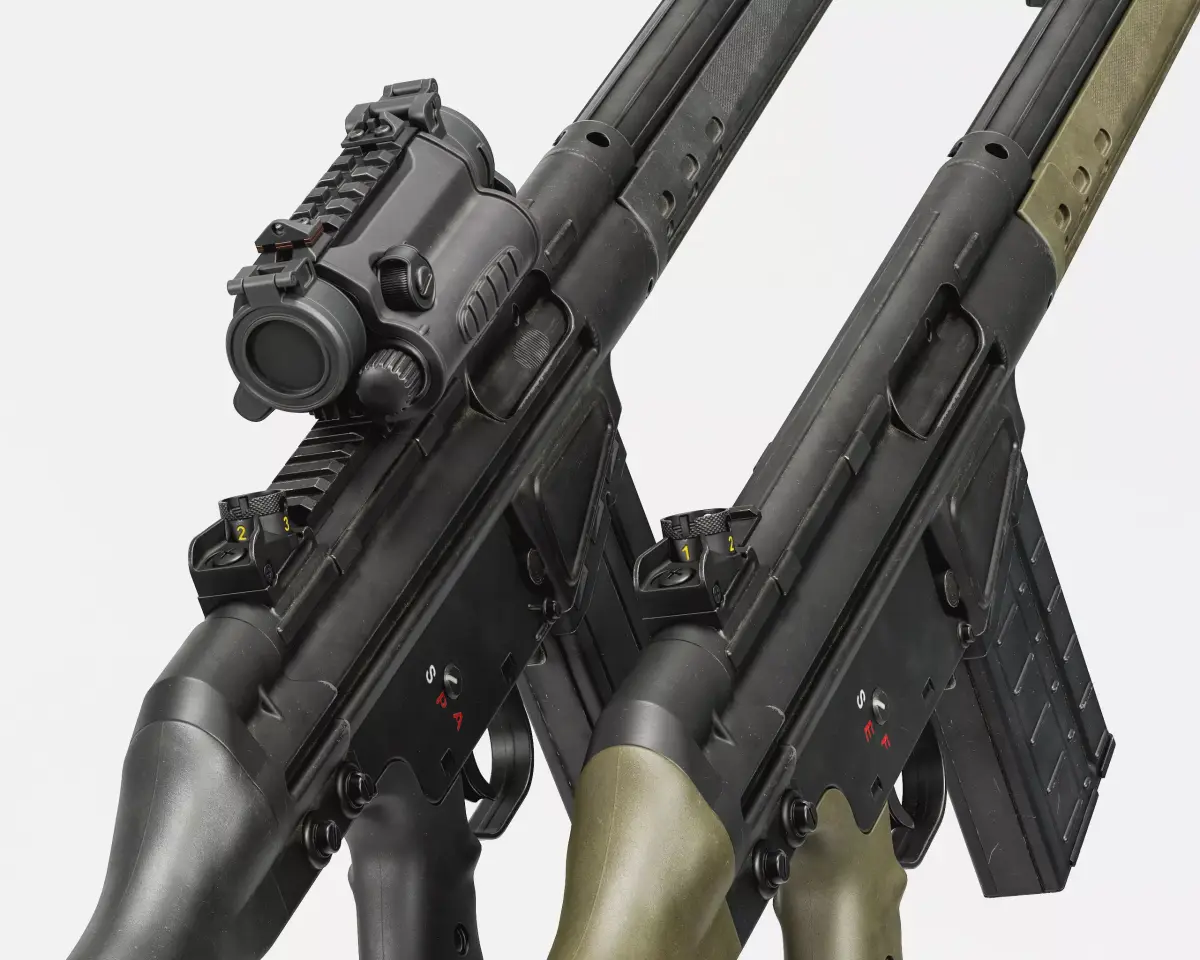 G3-AK4 Rifle Low-poly 3D model