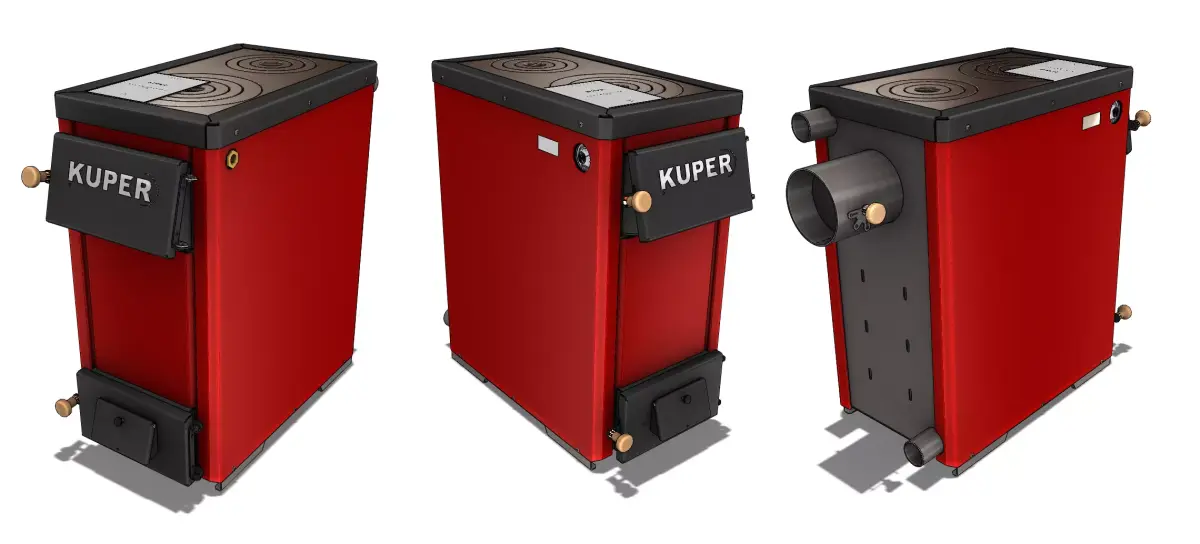 Solid fuel boiler 3D model purchase
