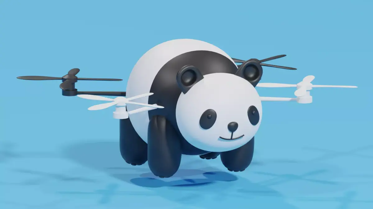 Cartoon Panda Animal Drone 3D model