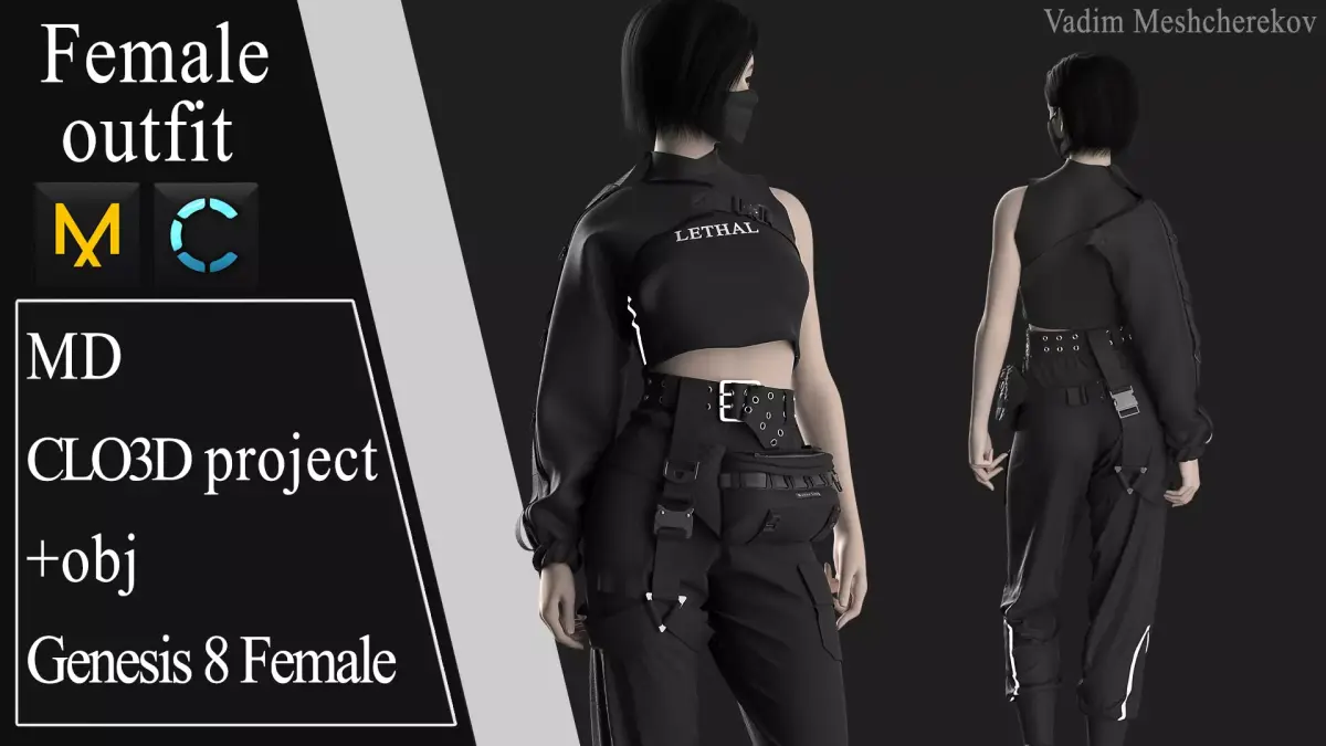 Female Modern Outfit 7 3D model