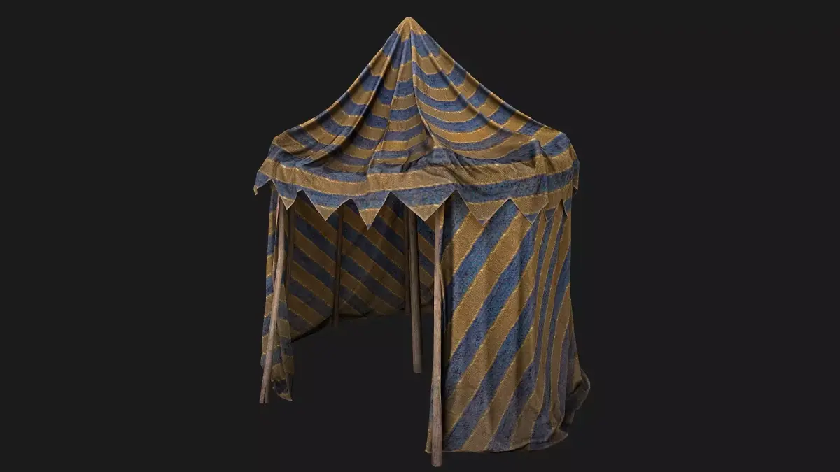 Medieval Circus Tent Market Stall  Low-poly 3D model