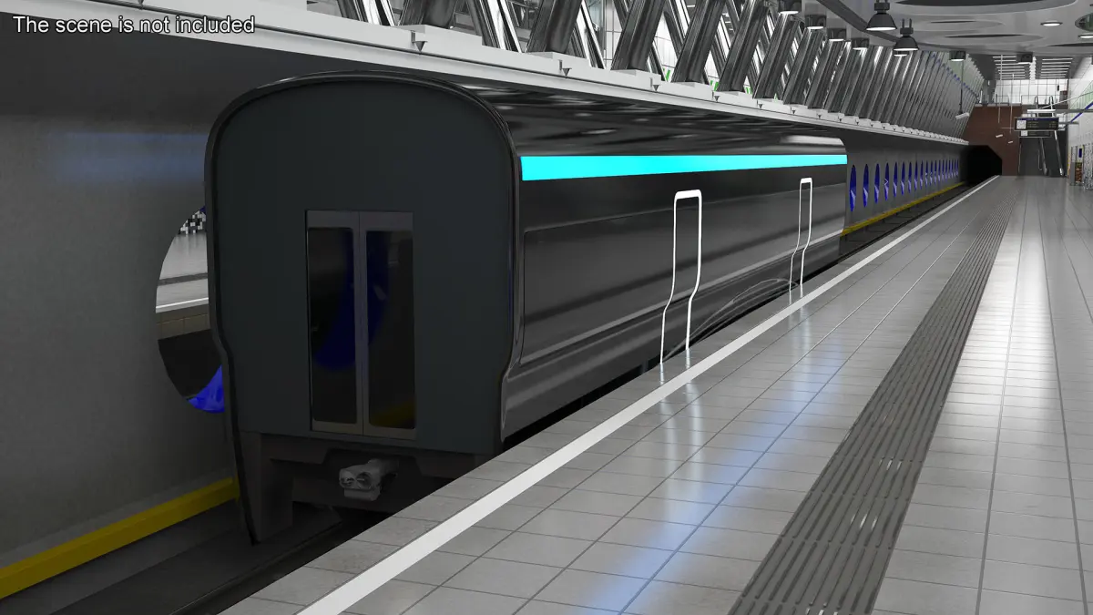 Futuristic Passenger Wagon Black 3D model