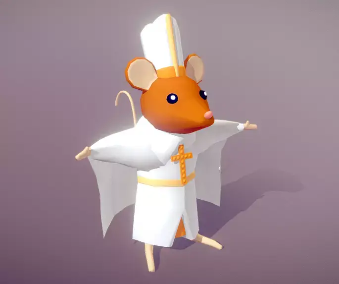 Lowpoly Dorime Rat  Low-poly 3D model
