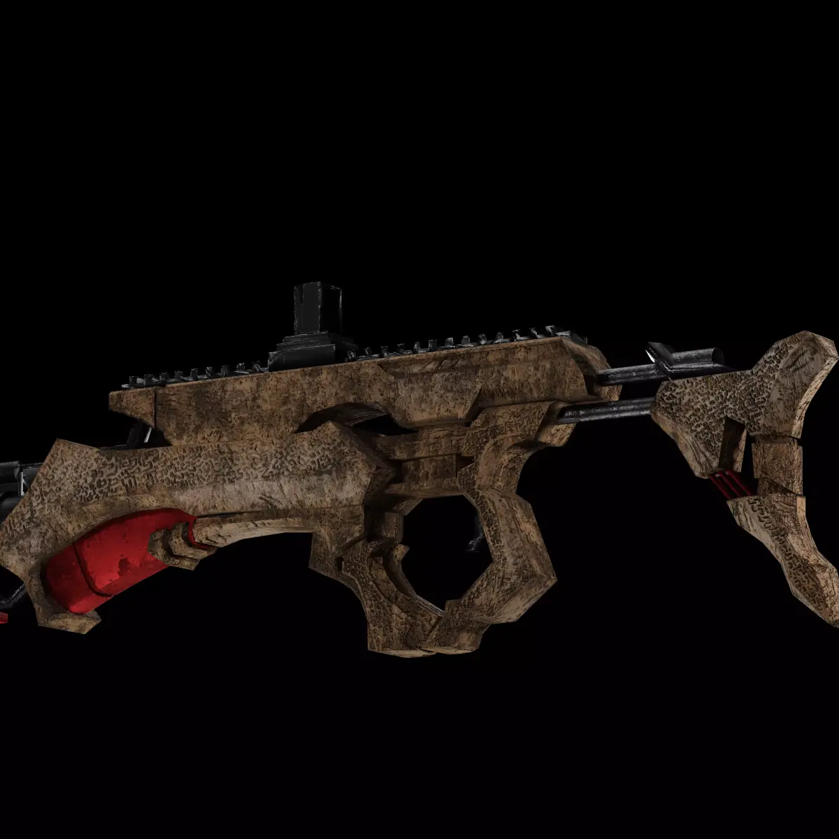 Stylized LowPoly Gameready gun Free low-poly 3D model