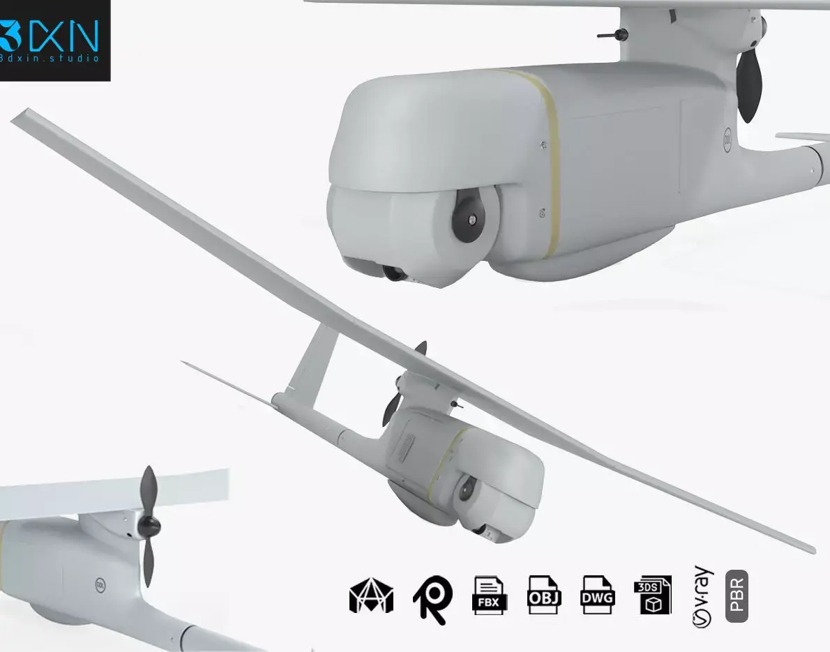 AeroVironment UAV RQ-11 b Raven Unmanned Aerial Vehicle 3D model