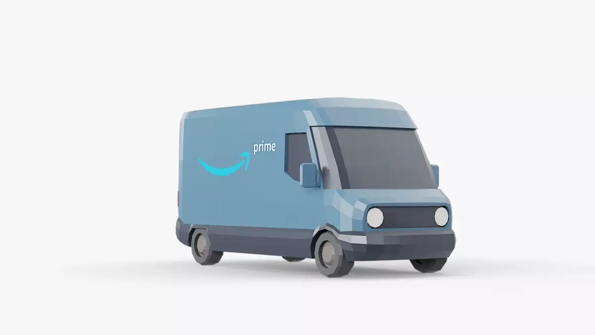Amazon Prime Delivery Van Stylized Low-poly 3D model