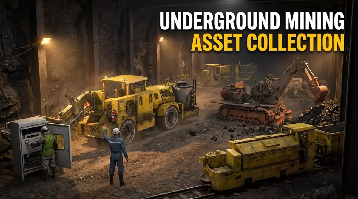 Underground Mining Industrial Asset Pack Game Ready