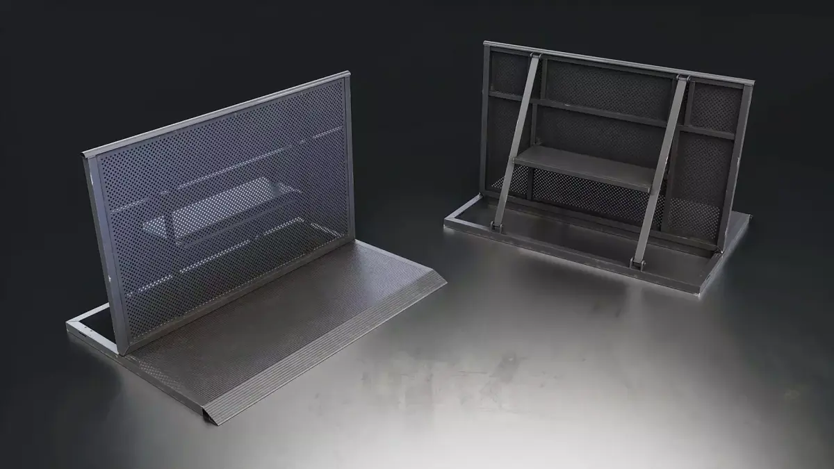 Metal Crowd Control Barrier Low-poly 3D model