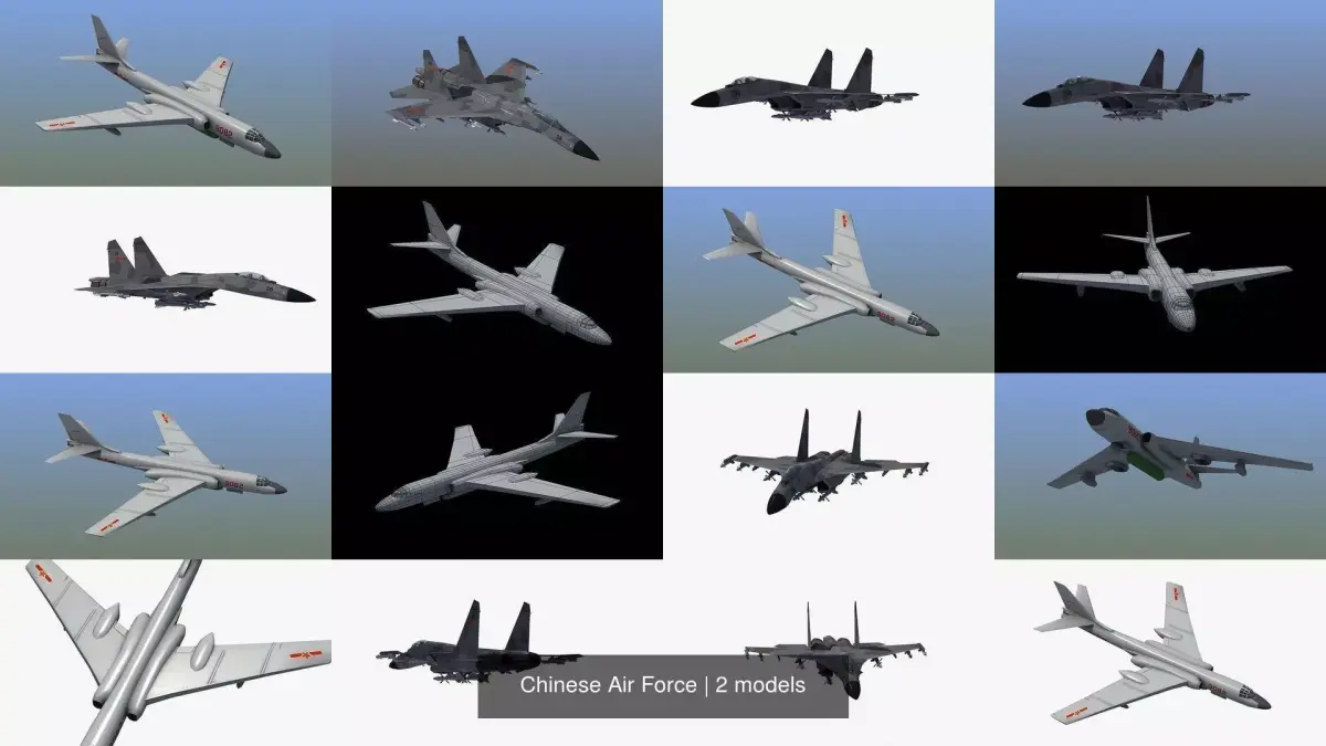 Chinese Air Force 3D Model Collection