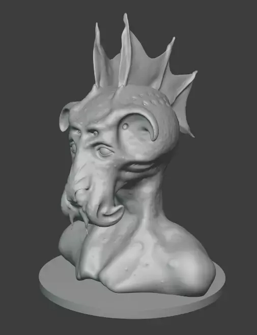 Underwater Alien Bust Sculpt 3D model