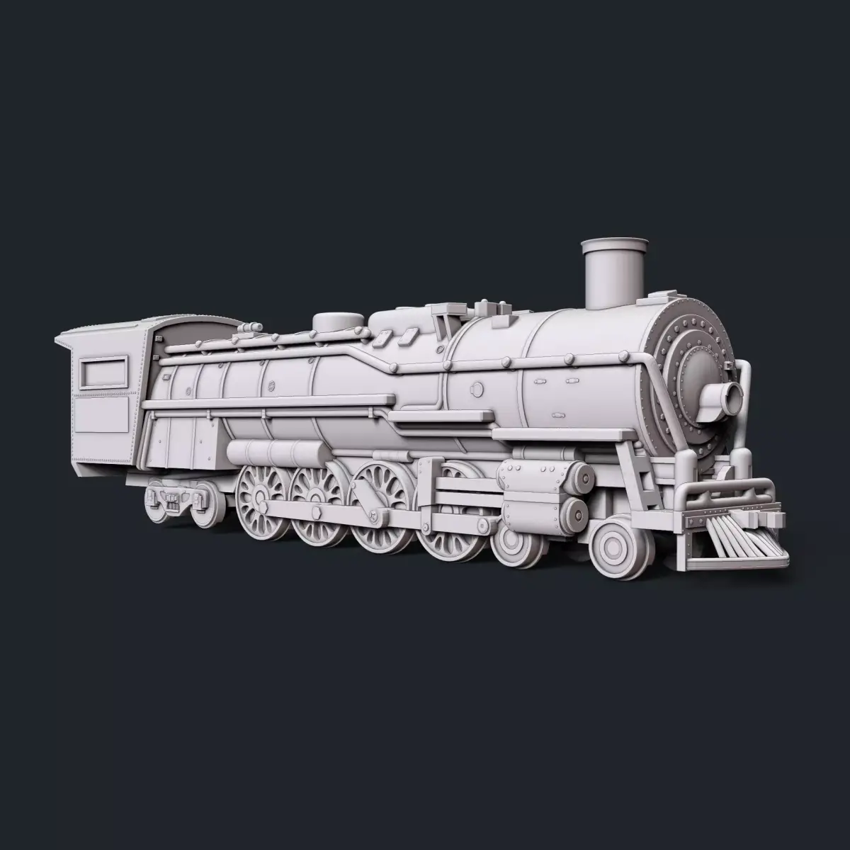 Santa Fe 3751 Steam Locomotive 3D print model