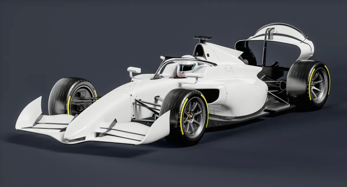 Dallara F2 2024 Formula 2 Race Car White Mockup 3D model