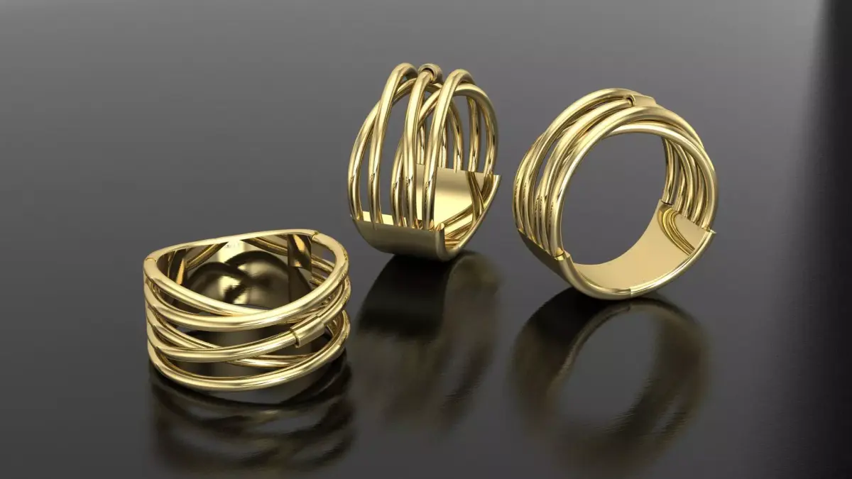twisted ring threads 3D print model