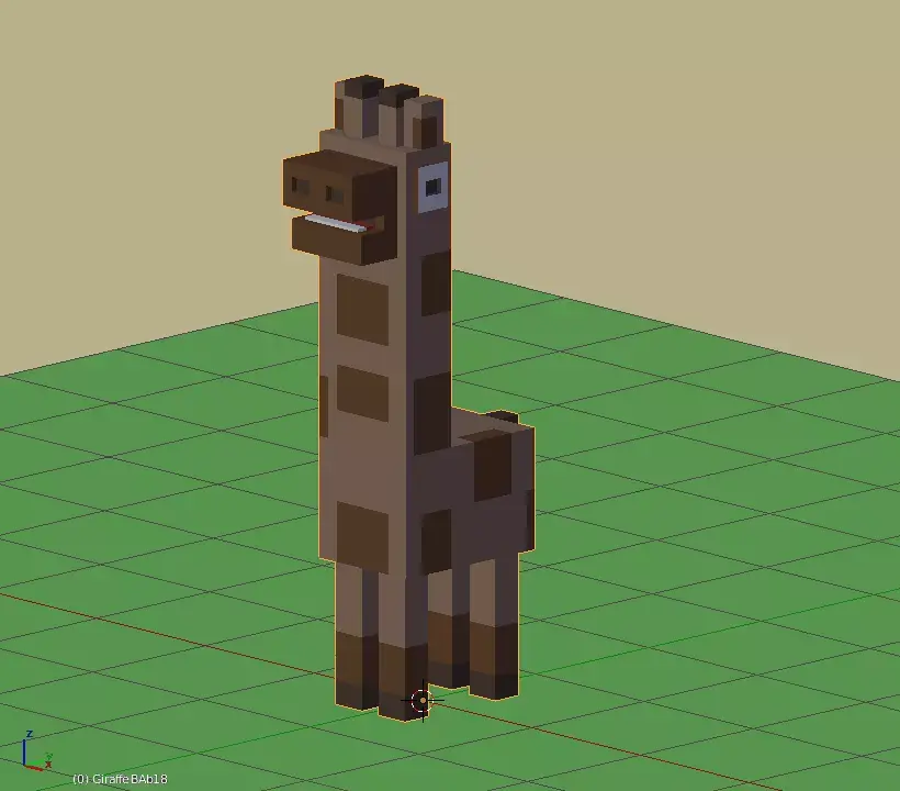 Cross a Road type game Giraffe and Rider Low-poly 3D model