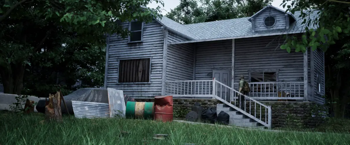 Abandoned House Exterior 3d Model Free low-poly 3D model
