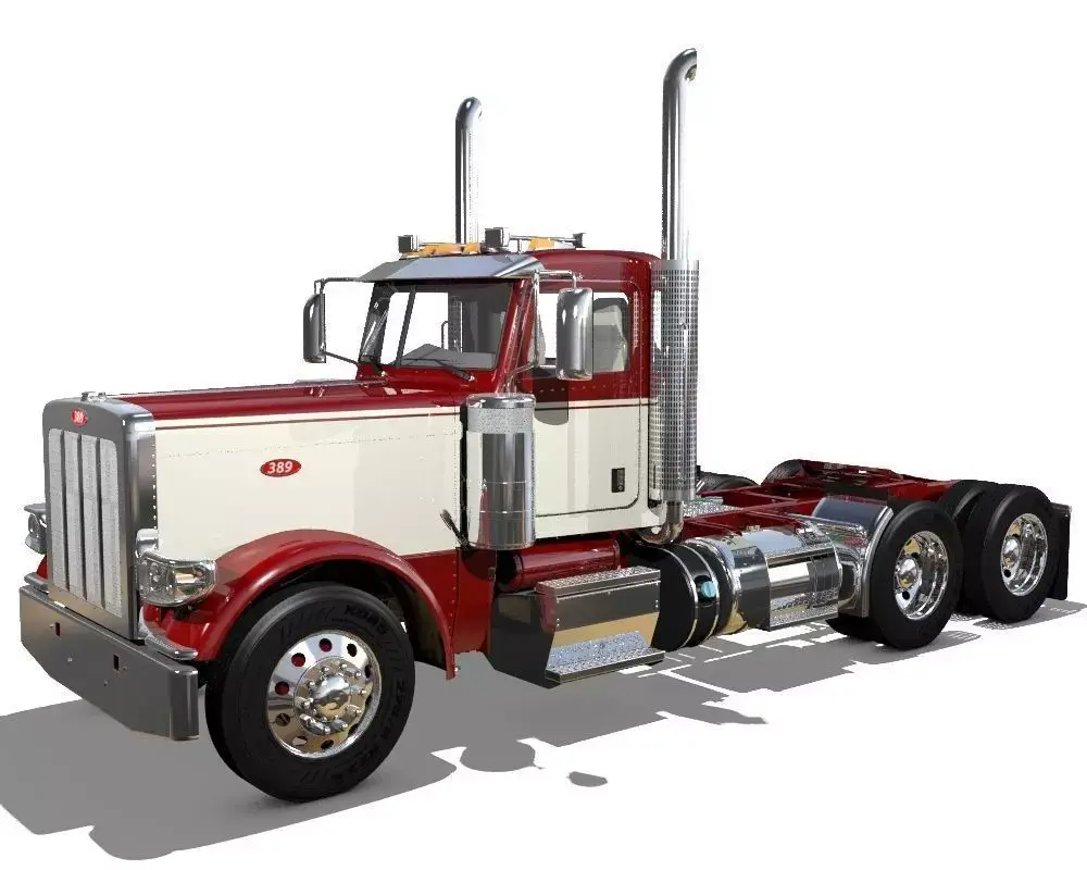 389 Day Cab Semi Truck 3D model