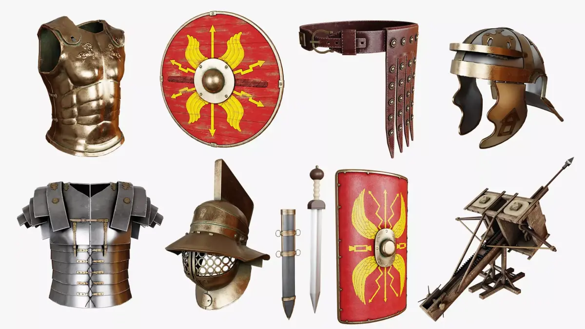 Roman Weapons and Armor Collection Low-poly 3D model
