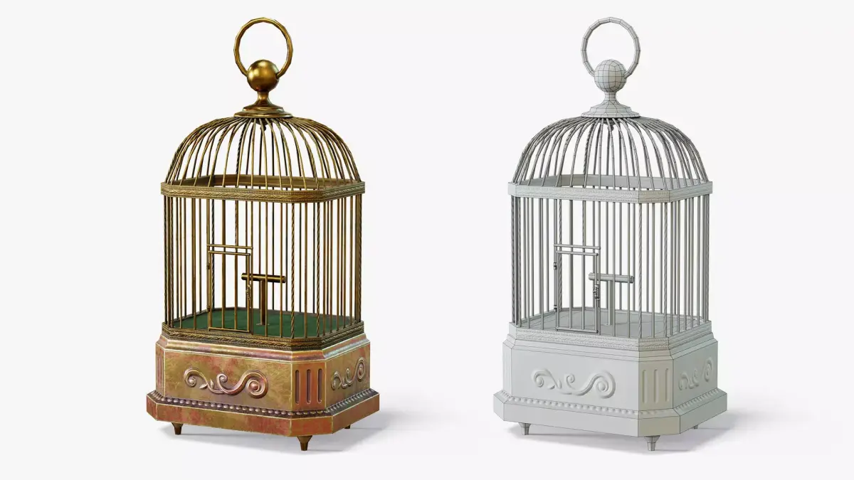 Birdcage Neoclassical Low-poly 3D model