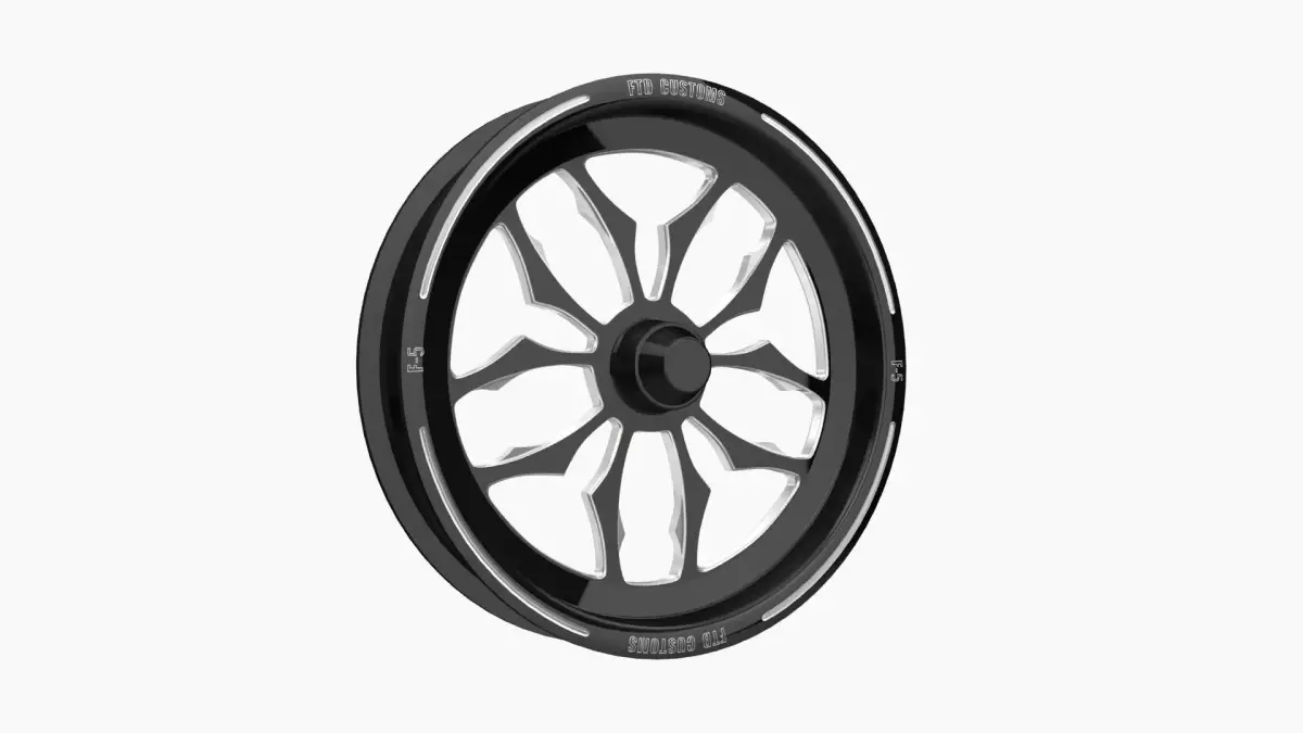 FTD Customs F5 Thrasher dragster spindle front wheel Low-poly 3D model