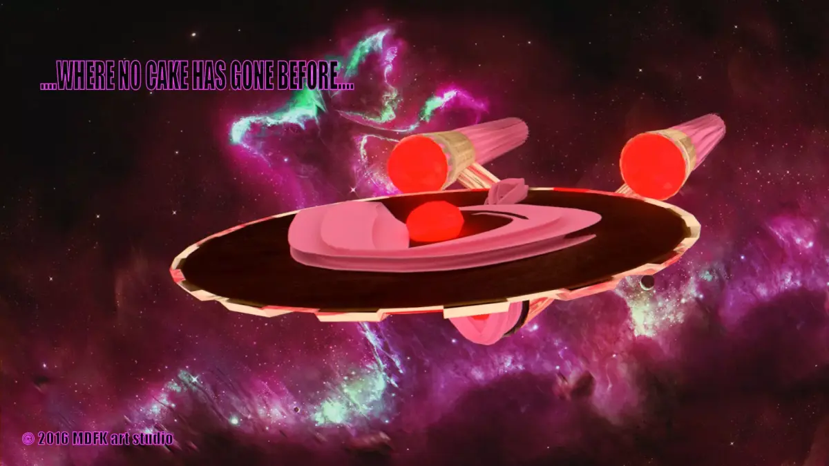 Cake Starship  Free low-poly 3D model
