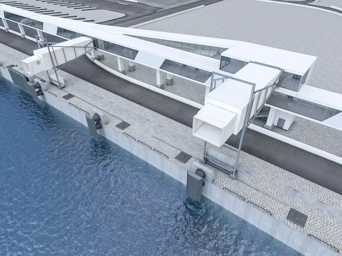 Port Gangway Set Low-poly 3D model