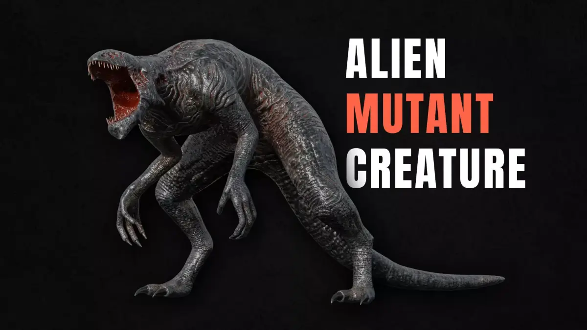 Mutant alien creature Low-poly 3D model
