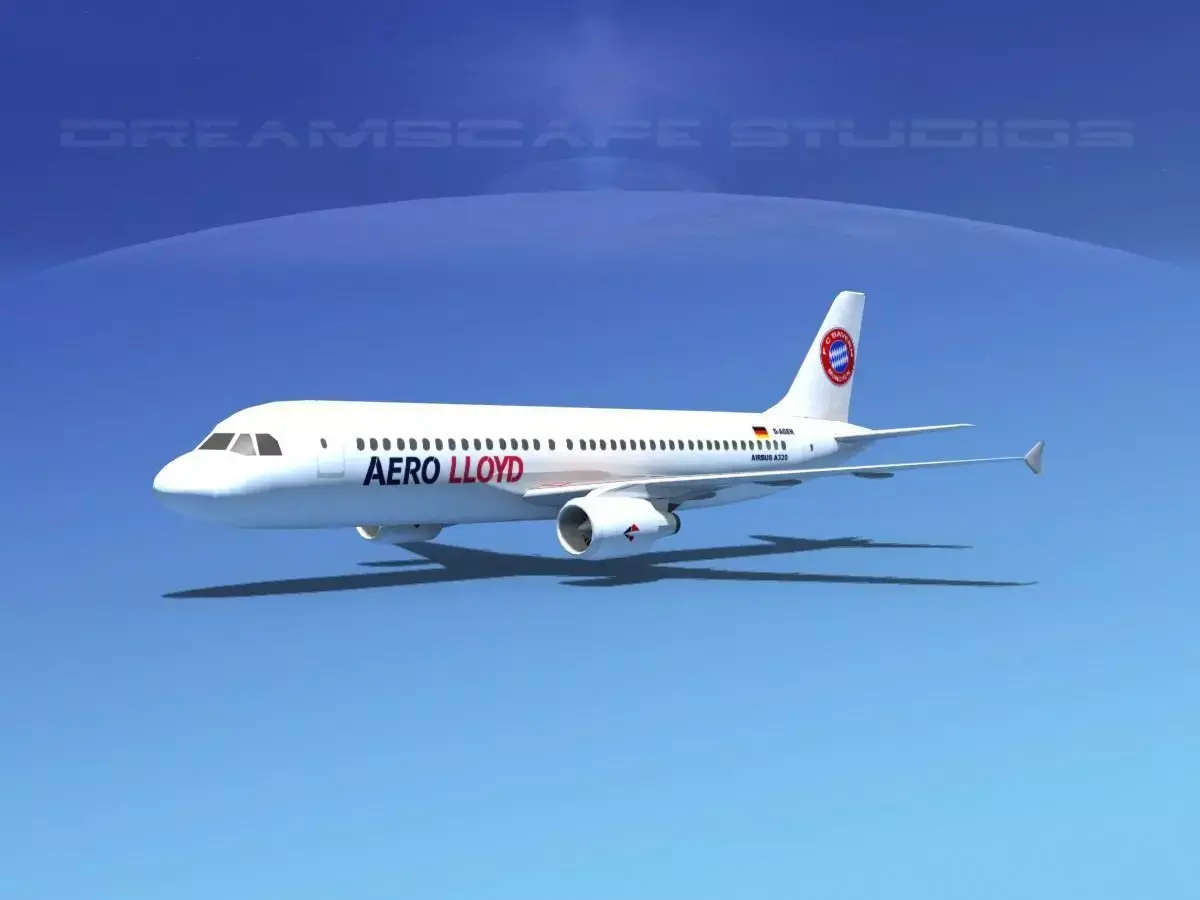 Airbus A320 LP Aero Lloyd Low-poly 3D model